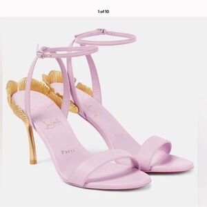 Christian Louboutin Lilac Heels with Gold Details